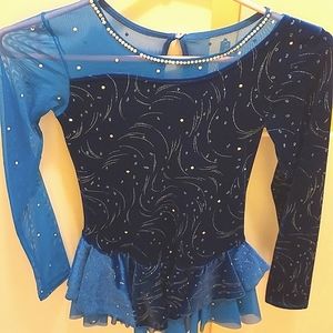 Dark Blue Figure skating dress child's 12-14